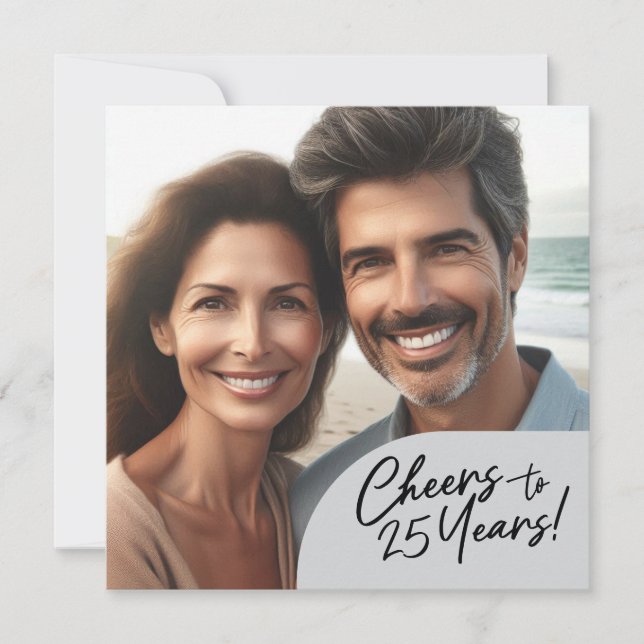 Invitación Saludos a la celebración del Fiesta de 25 años (Anverso)