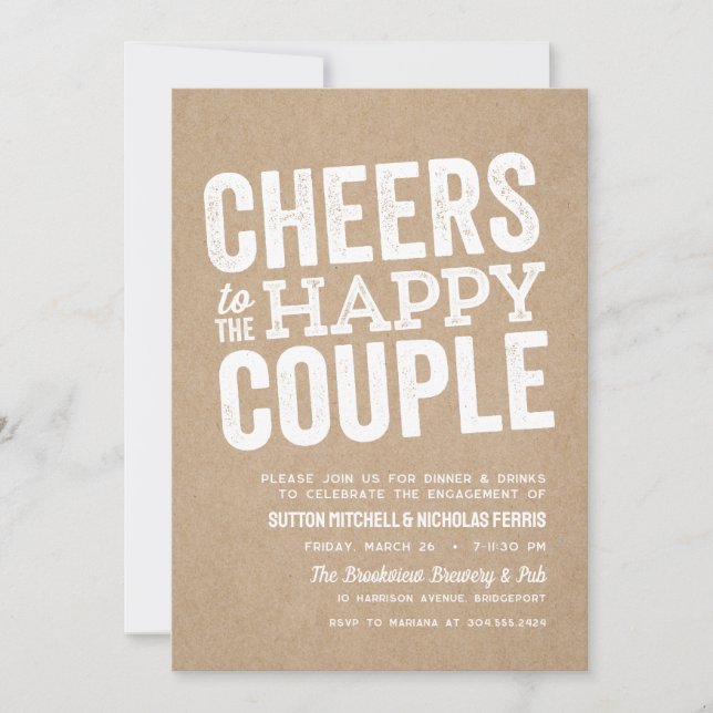 Invitación Saludos a la feliz pareja en la preboda (Anverso)