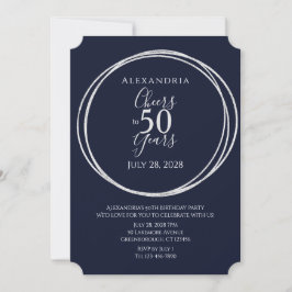 Invitación Saludos a la fiesta de cumpleaños de 50 años de la