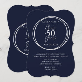 Invitación Saludos a la fiesta de cumpleaños de 50 años de la