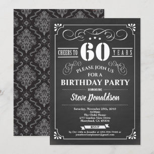 Invitación Saludos a la fiesta de cumpleaños número 60 por 60