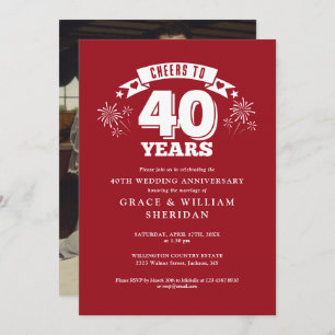 Invitación Saludos A La Foto Del 40° Aniversario De Ruby