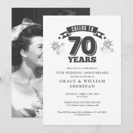 Invitación Saludos a la foto del 70° Aniversario del Boda