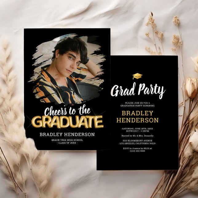 Invitación Saludos a la graduación de la foto del graduado (Subido por el creador)