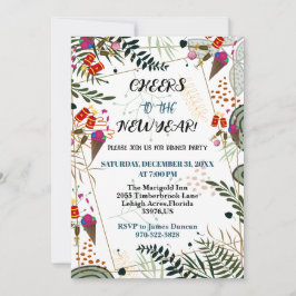 Invitación Saludos a la vegetación botánica Fiesta de Año Nue