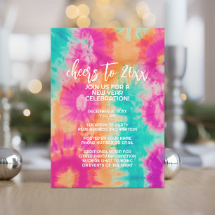 Invitación Saludos a la Verde azulada vibra de Año Nuevo de t