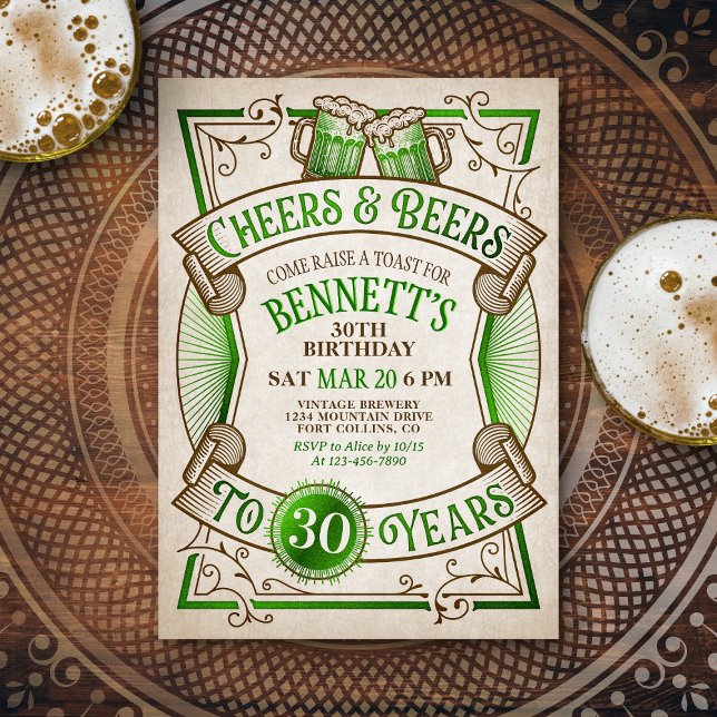 Invitación Saludos a las cervezas verdes San Patricio (Subido por el creador)
