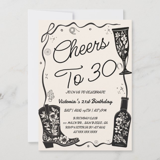 Invitación Saludos a los 30 Años Occidentales (Anverso)
