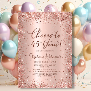 Invitación Saludos a los 45 años de Rosa Gold