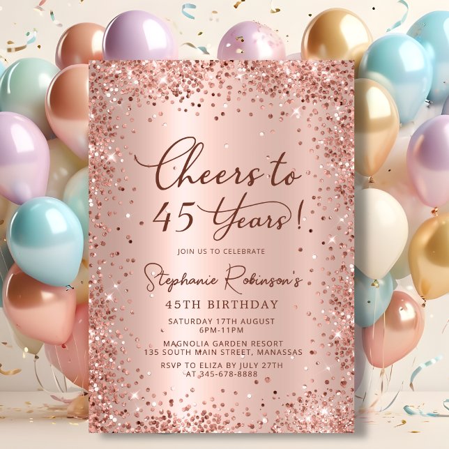 Invitación Saludos a los 45 años de Rosa Gold (Subido por el creador)