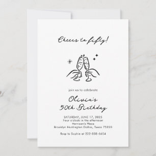 Invitación ¡Saludos a los 50!   50.º cumpleaños minimalista