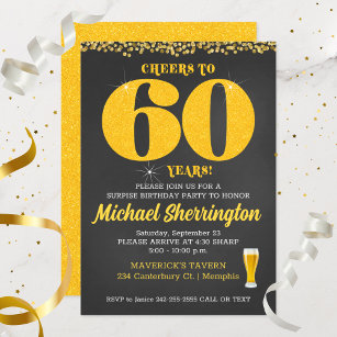 Invitación Saludos a los 60 años Cumpleaños 60 Sesenta