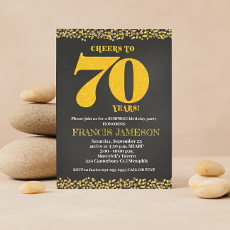 Invitación Saludos a los 70 años 70º cumpleaños