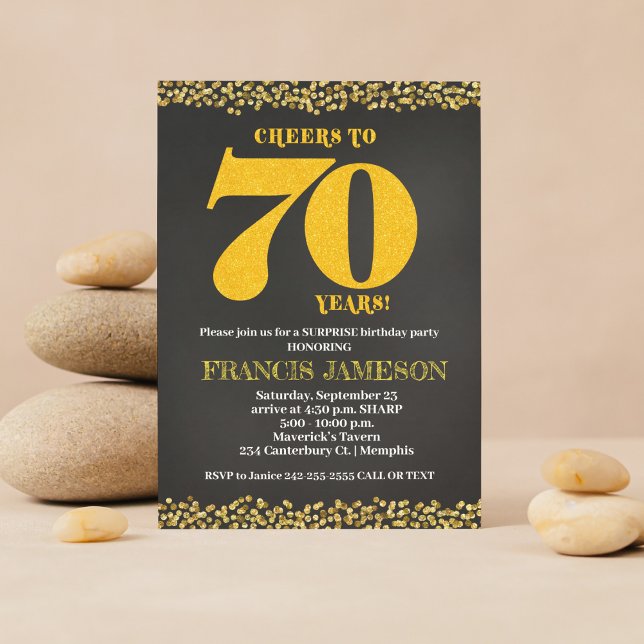 Invitación Saludos a los 70 años 70º cumpleaños (Cheers to 70 Years Invitation)