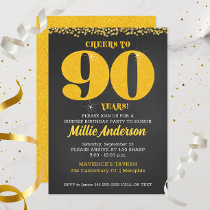 Invitación Saludos a los 90 años cumpleaños 90 años noventa