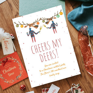 Invitación Saludos a mi Fiesta de cócteles de los Navidades d