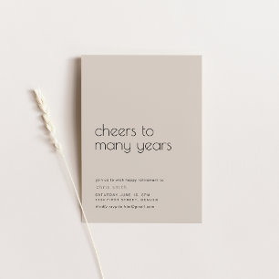 Invitación Saludos a muchos años simple Fiesta de jubilación