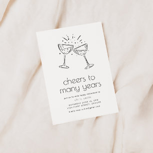 Invitación Saludos a muchos años simple Fiesta de jubilación