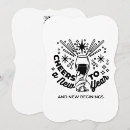 Invitación Saludos a un diseño de celebración de Año Nuevo