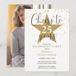 Invitación Saludos Al Fiesta De Retiro De Fotos De Las Estrel
