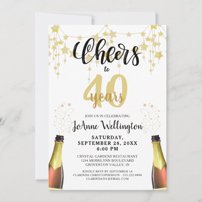 Invitación Saludos al guión de las estrellas del oro negro de (Anverso)