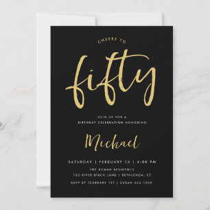 Invitación Saludos al hito de oro negro de los 50 años