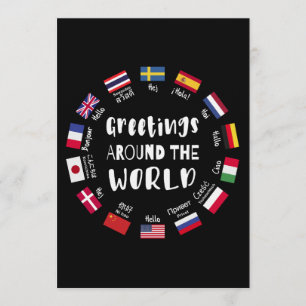 Invitación Saludos alrededor del mundo - Hola en todos los id