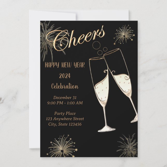Invitación Saludos Año Nuevo (Anverso)