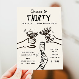 Invitación Saludos atraídos por la mano a la fiesta de cumple