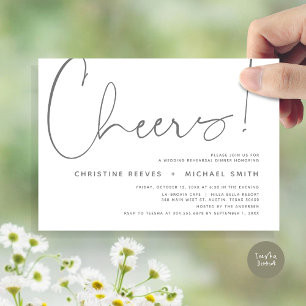 Invitación Saludos, cena de ensayo Boda