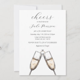 Invitación Saludos Champagne Elegant Classy Bridal Shower