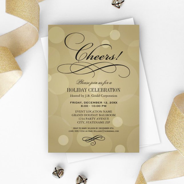 Invitación Saludos Champagne Gold Corporate Holiday Party (Subido por el creador)