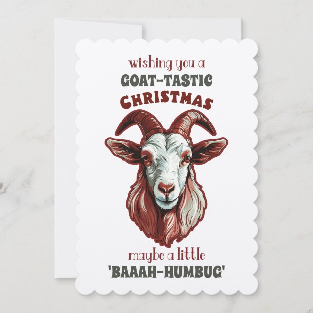 Invitación "Saludos de cabra y tártico: Navidades de 'Baaah-H (Anverso)