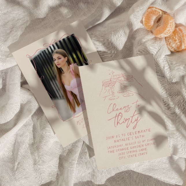 Invitación Saludos De Cóctel De Mano A Los Treinta Y Treinta  (Subido por el creador)