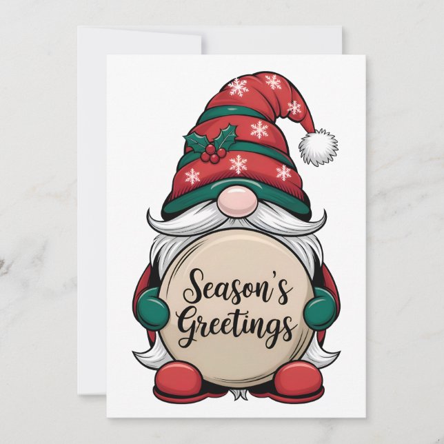 Invitación Saludos de la temporada de navidades Gnome (Anverso)