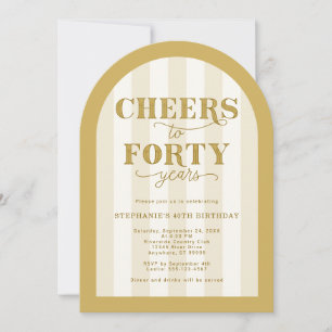Invitación Saludos de oro a 40 años 40 cumpleaños