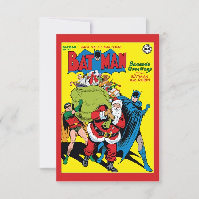 Invitación Saludos de temporada de Batman y Robin (Anverso)