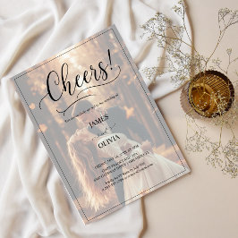 Invitación Saludos elegantes 2 foto Boda romántico de bosque