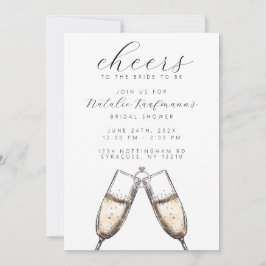 Invitación Saludos Elegantes y Bubbly Champange Bridal Shower