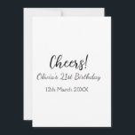 Invitación Saludos fecha de cumpleaños 21 agregar nombre simp<br><div class="desc">Diseño</div>