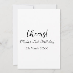 Invitación Saludos fecha de cumpleaños 21 agregar nombre simp