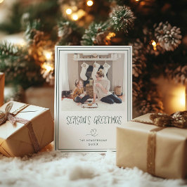 Invitación Saludos Minimalistas de temporada con oro