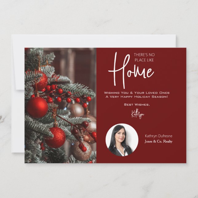 Invitación Saludos Navideños de Bienes Raíces (Anverso)