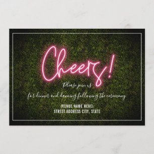 Invitación Saludos Neon Boxwood Wedding Recepción
