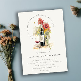 Invitación Saludos para amar al Boda floral rojo amarillo del