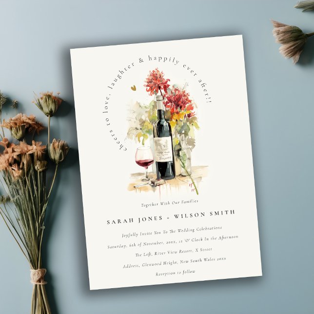 Invitación Saludos para amar al Boda floral rojo amarillo del (Subido por el creador)