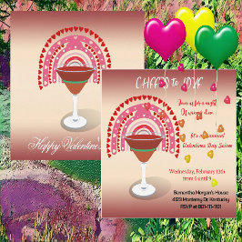 Invitación Saludos para amar al Fiesta de cócteles Valentine 