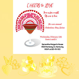 Invitación Saludos para amar al Fiesta de cócteles Valentine 