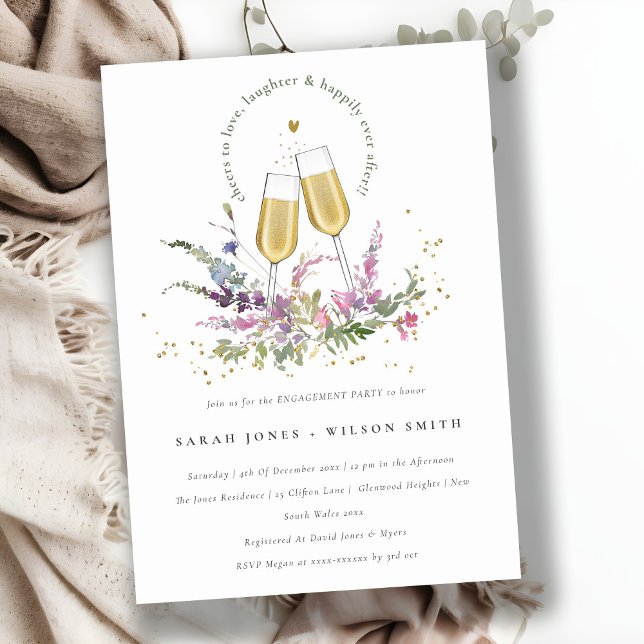 Invitación Saludos para amar el compromiso floral de los Glas (Subido por el creador)