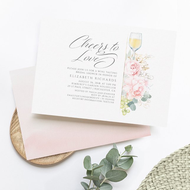 Invitación Saludos Para Amar El Vino Dando Una Ducha De Novia (Subido por el creador)